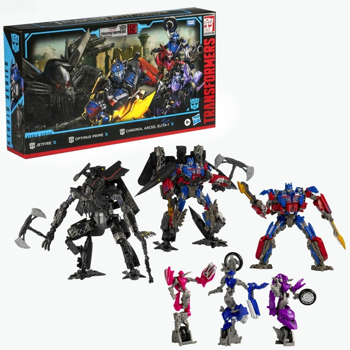 Фото В НАЛИЧИИ: Игрушки-трансформеры Hasbro Studio Series, 15-я годовщина, Jetfire, Оптимус Прайм, Арси, набор из 5 фигурок, подарок №2
