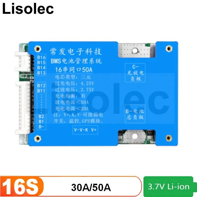 

Балансировочная плата 16S 60 в с балансировкой BMS 30 А 50 А, Зарядные пластины для литиевой батареи 18650, плата защиты от разряда заряда, эквалайзер
