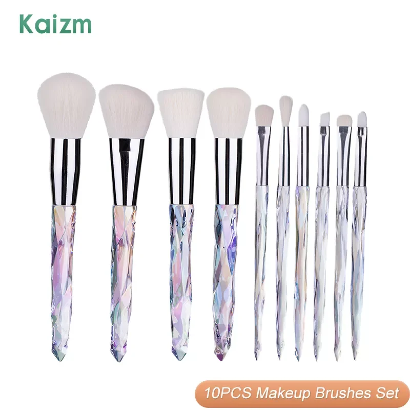 

NEW2023 Cosmetic Makeup Brushes Set 10pcs Makeup Tools Beauty Instruments Foundation Eyeshadow Blush Highlighter Brushes Female