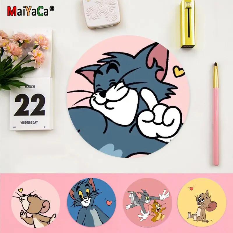 

Hot Sales Cats-ands-Jerrys-Mouse-Cartoon-Tom Gaming round Mouse Pad Computer Mats gaming Mousepad Rug For PC Laptop Notebook
