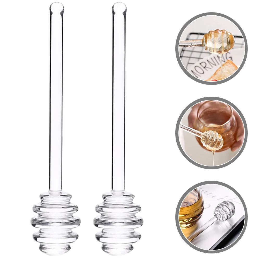 

Honey Stick Glass Spoon Sticks Dipper Stirring Server Stirrer Wand Honeycomb Scoopermixing Drizzle Pot Dispense Syrup Ladle