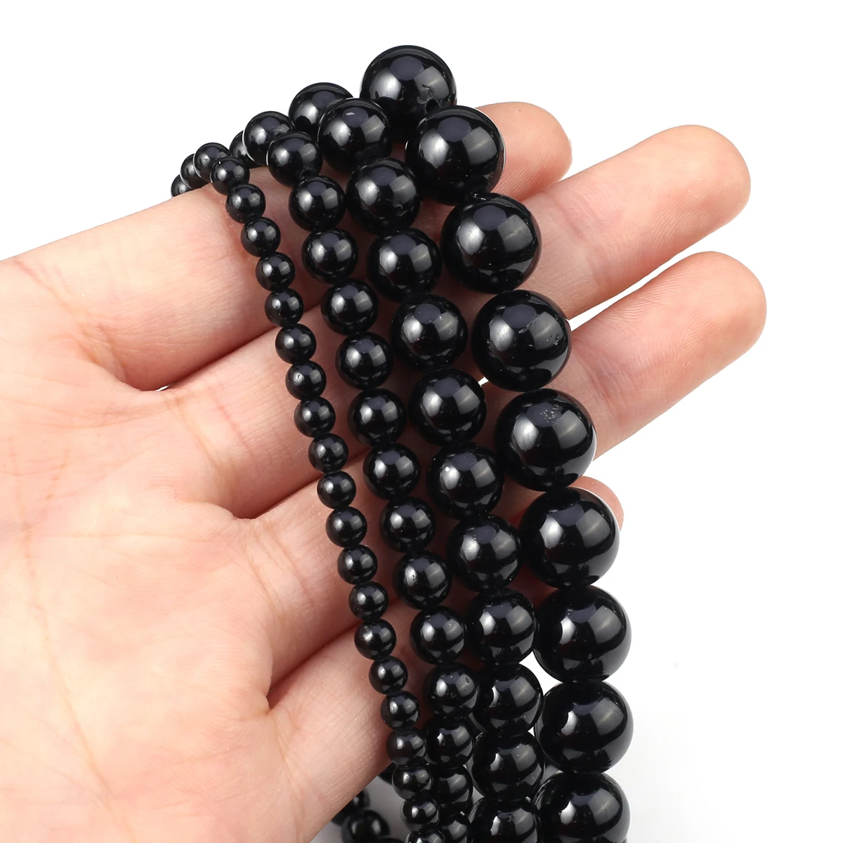 

Black Agate Bead 4/6/8/10/12mm Round Blue Turquoise Loose Spacer Bead for Jewelry Making DIY Women Necklace Bracelet Accessories