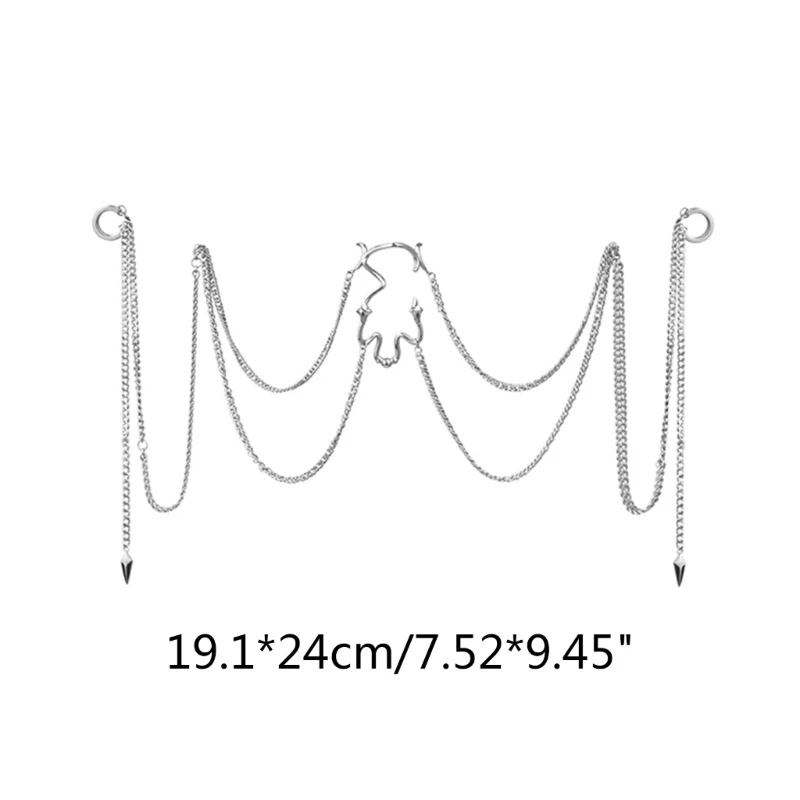 Цепочка CyberPunk простое украшение для лица и носа металлическая бижутерия модная