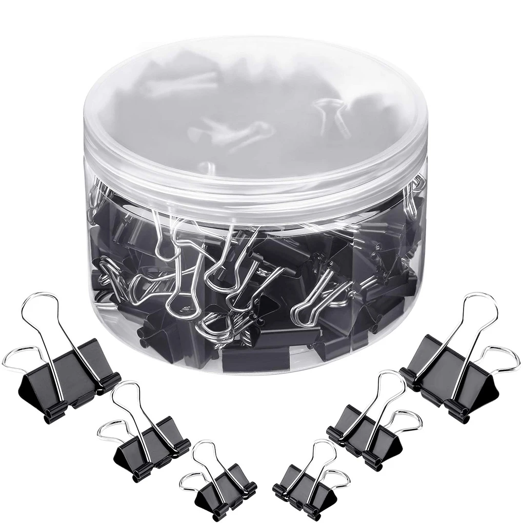 

150 Pieces Office Supply Clip Multi-size Student Binding Paper Organizer Binder Clips for School Household Company