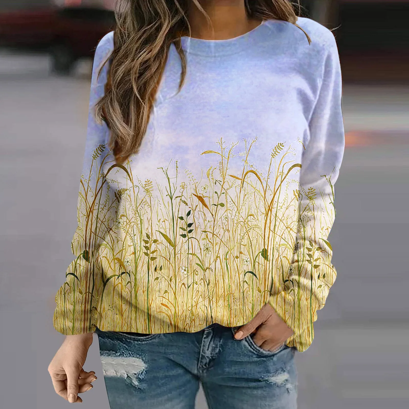 

Ladies off Shoulder Sweatshirts Womens Tops Cute Printed T Shirts Long Sleeve Fleece Lined Active Top Women Feat Hoodies Women