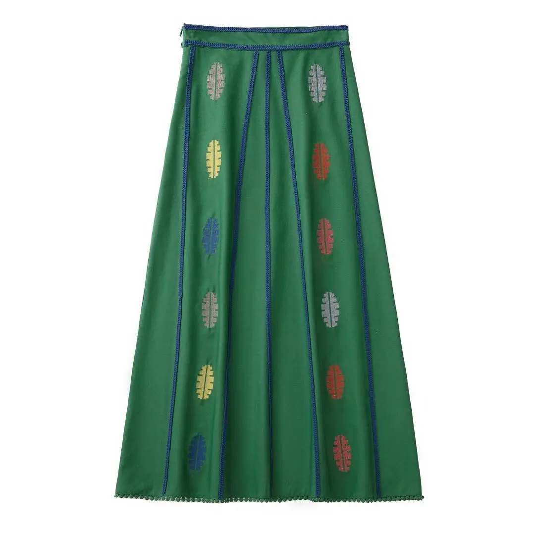 

Yahan Za Spring/Summer 2022 Women's New Linen Blend Embroidered Cape Skirt