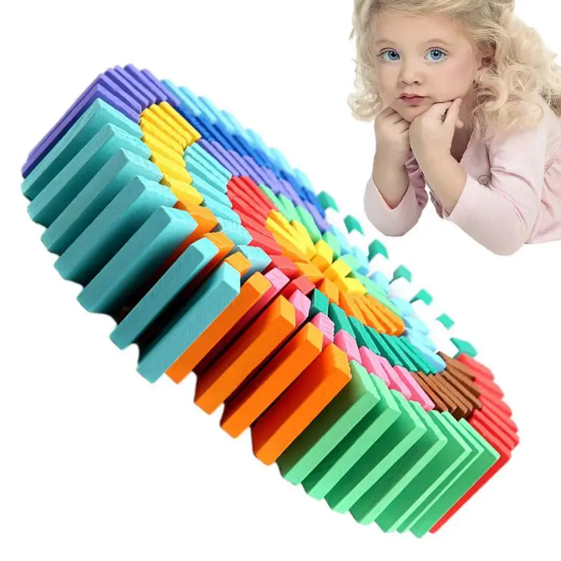 

Domino Blocks Racing Toys Wooden Domino Toys Colorful Building Blocks Bulk Family Game For Kids And Adults Building Block Tile