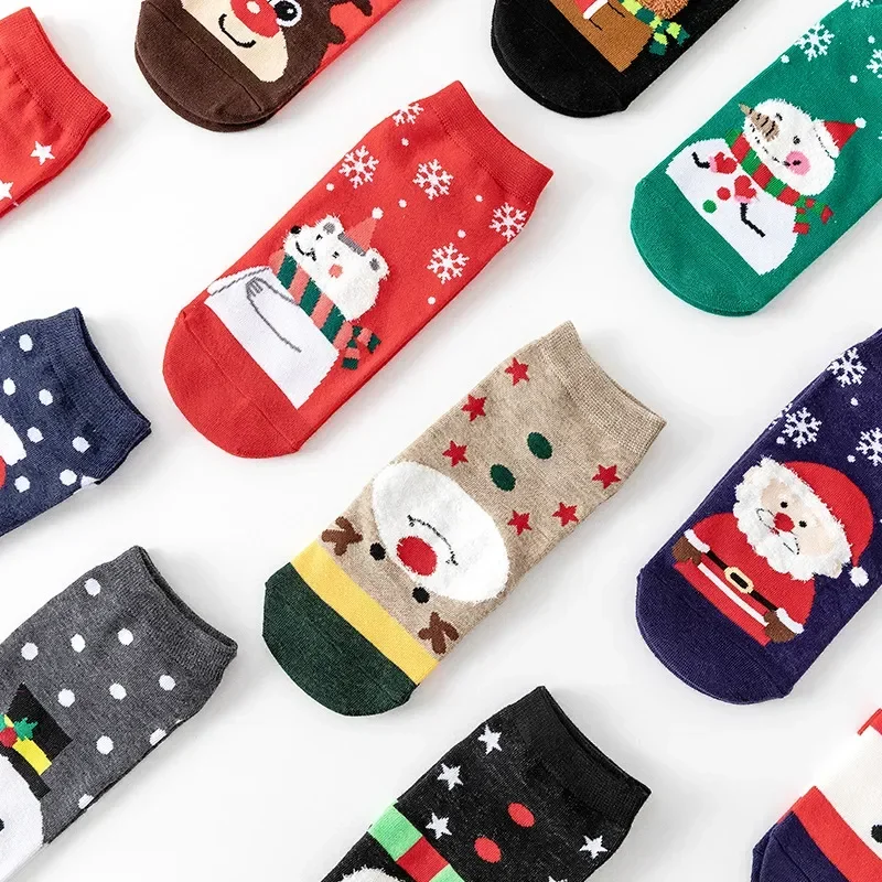 

Pattern Cotton And Of Socks, Year Short Winter And Cute 4 Men's Christmas Socks. New Autumn Women's Short