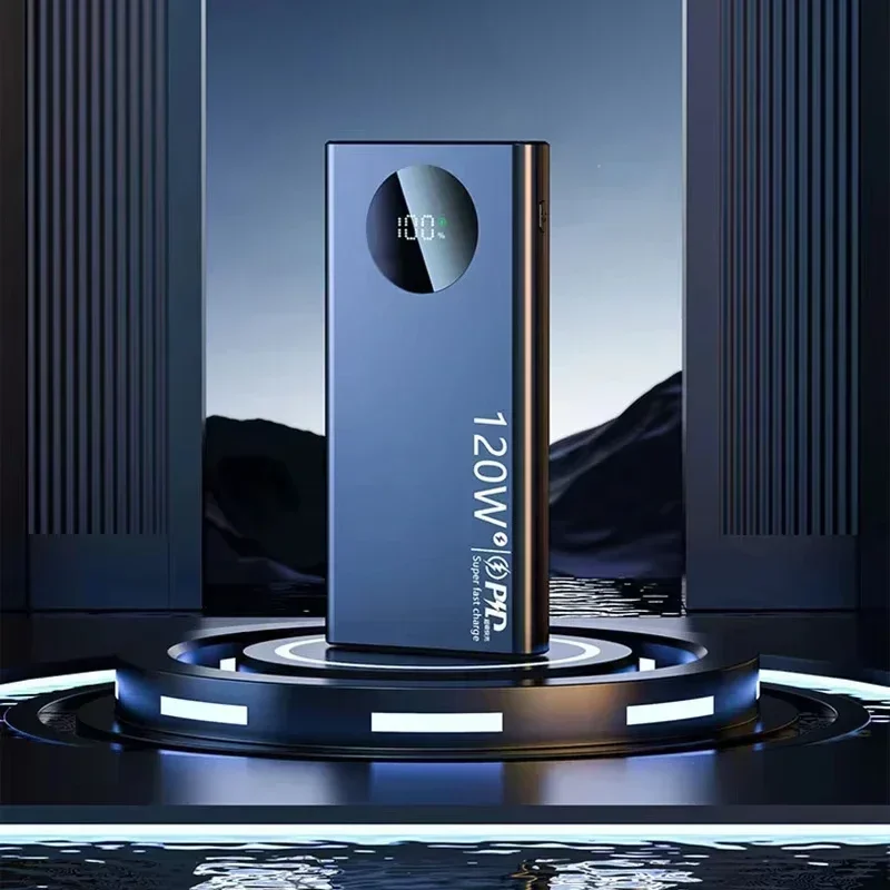 Фото Внешний аккумулятор Lenovo 500000 мАч, 120 Вт, сверхбыстрая зарядка, PD20W, двусторонняя зарядка, цифровой дисплей, 3C, для iPhone, Samsung, Xiaomi №4