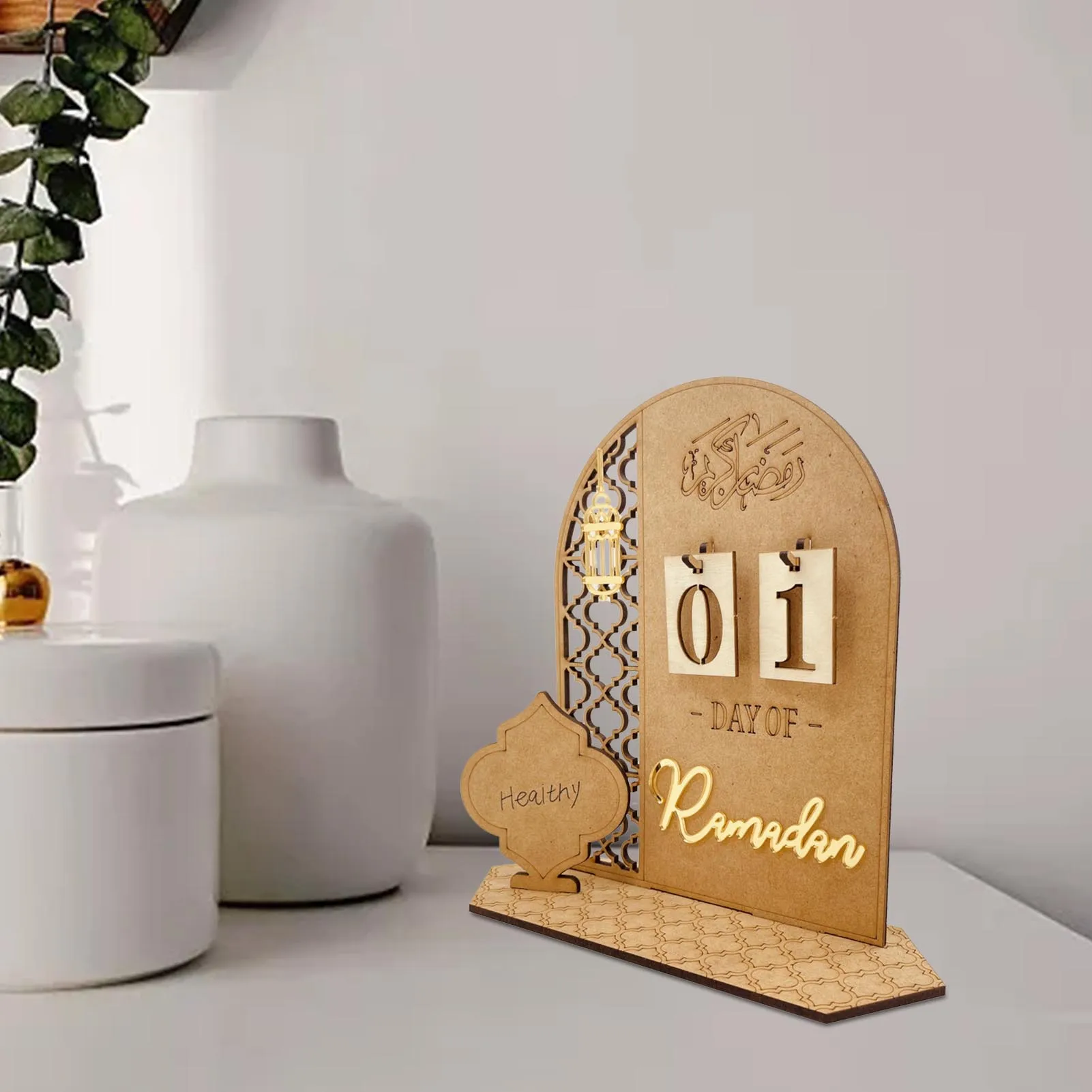 

2022 Ramadan Countdown Calendar DIY Eid Mubarak Ornament Wooden Ramadan Calendar Home Party Eid Ramadan Craft Ornament