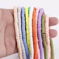 15inch 4 8mm flat round polymer resin clay beads chip disk loose spacer beads for diy jewelry making keychain bracelets supplies