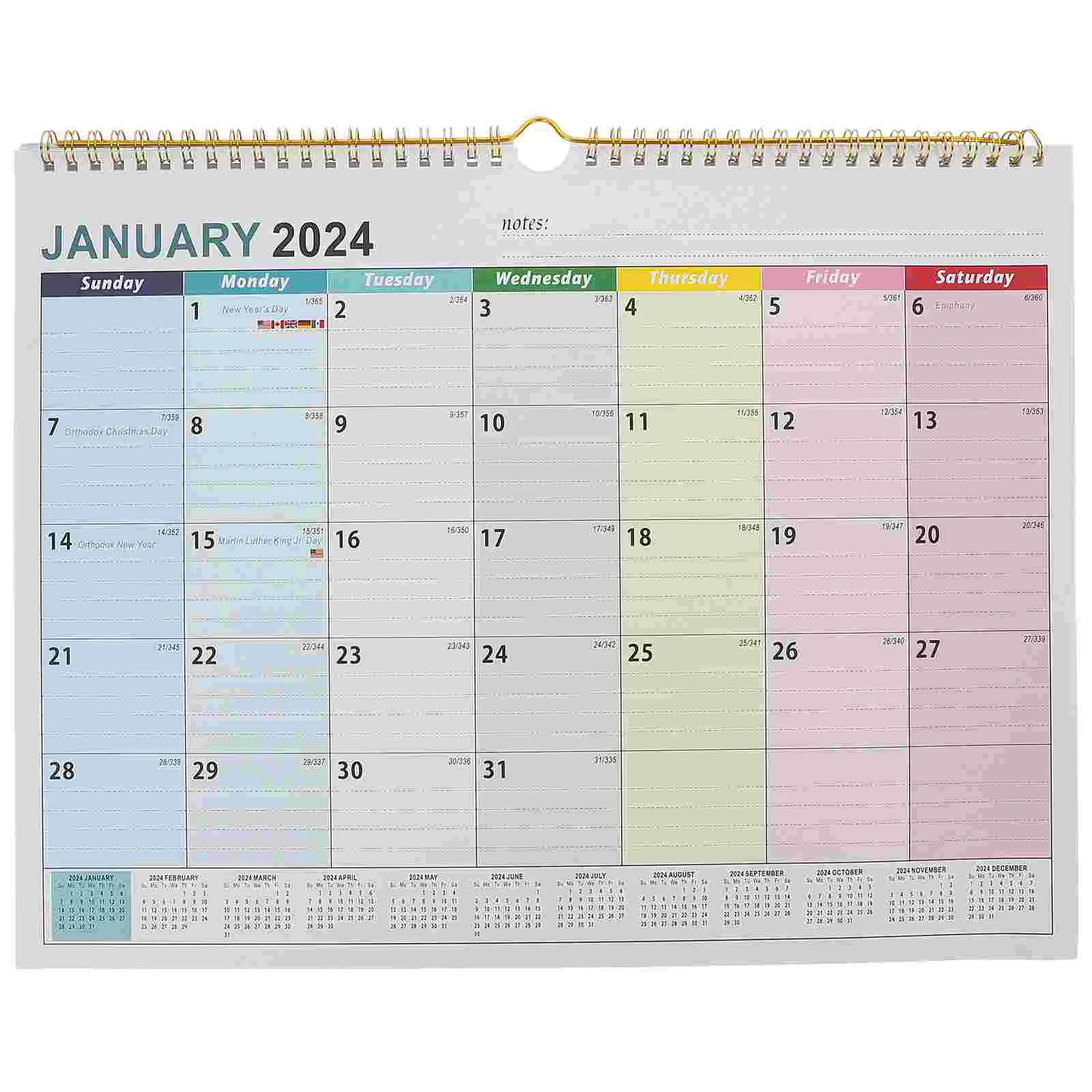 

Настенный календарь 2024 года, Простое домашнее оформление с пустым пространством для подвешивания, бумажные четкие печатные планы с 3d эффектом отрыва