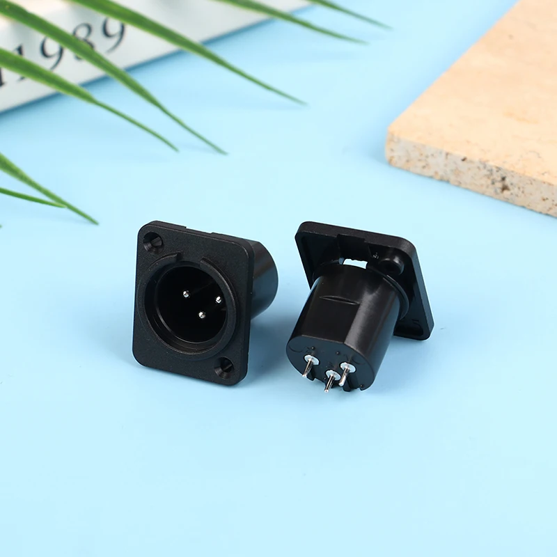 

1PC XLR 3pin Male Female Panel Audio Microphone Jack Plug Connector XLR straight-foot plastic Karon seat
