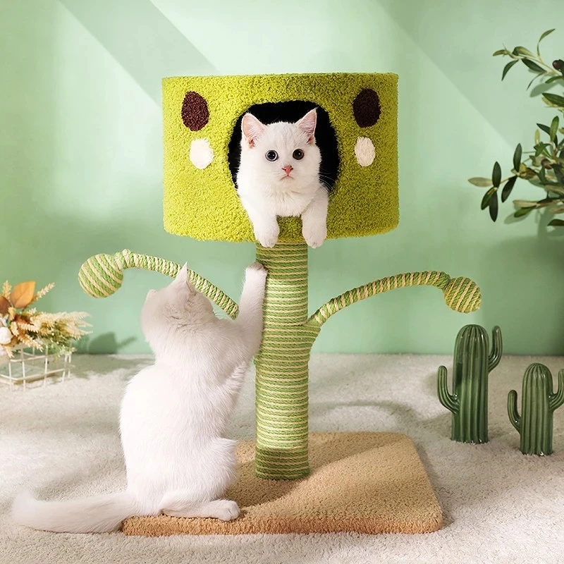 

Cat Scratcher Tree House Tape Kitten Shelf Scratching Post for Puppy Cats Climbing Tree Pet Furniture Tree Tower Condo Wholesale