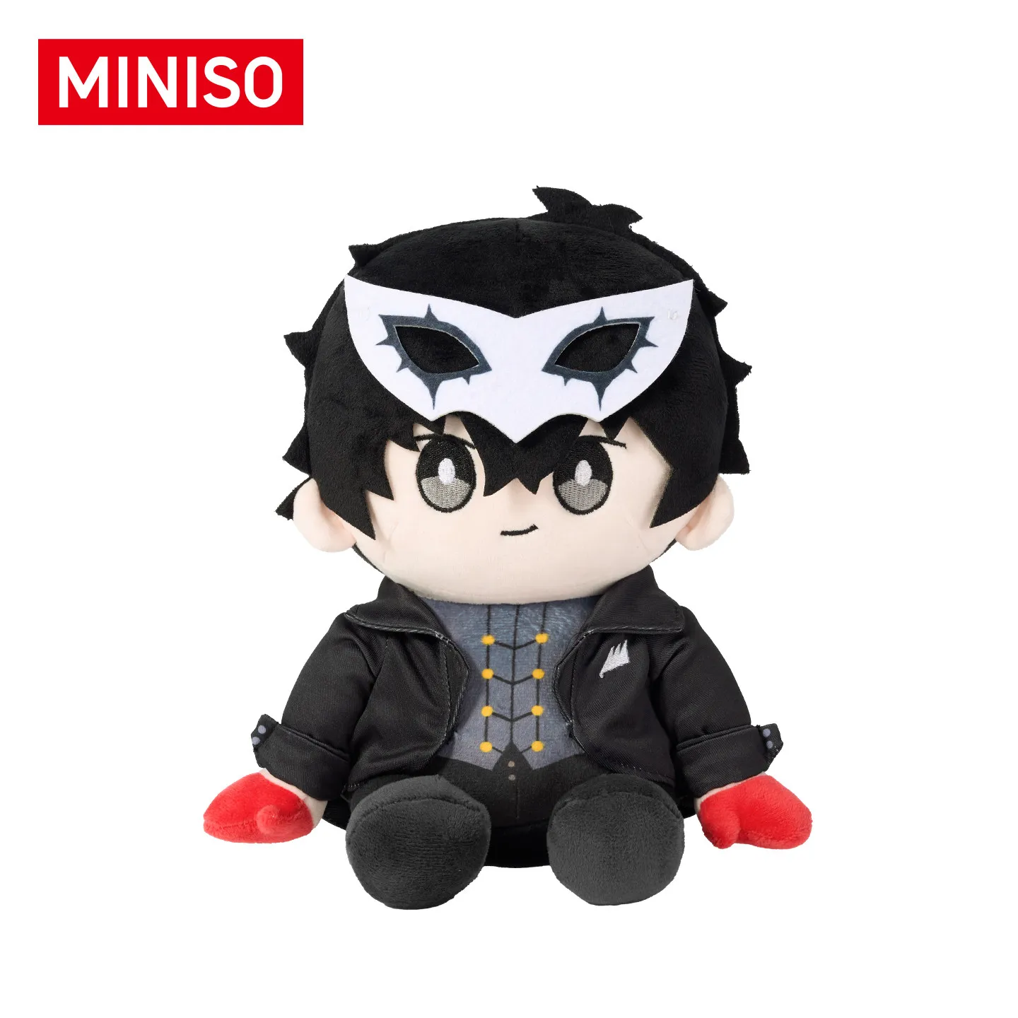 Фото Новая оригинальная серия MINISO Persona 5 Royal Edition: Слепая коробка-сюрприз с плюшевой игрушкой-куклой Джокер (сидячая, в позе) из аниме-игры, подарок-сюрприз для декора. №2