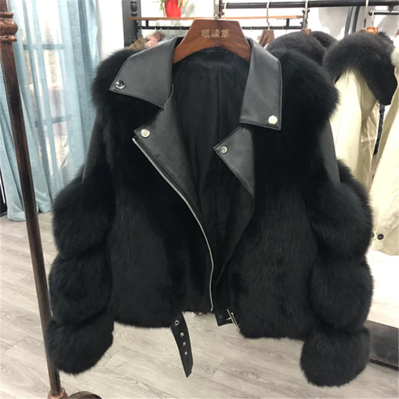 New Winter Imitation Fox Fur Coat for Women Locomotive Style Loose and Thin Coat Faux Fox Fur Coats Women Fashion Luxury Outwear