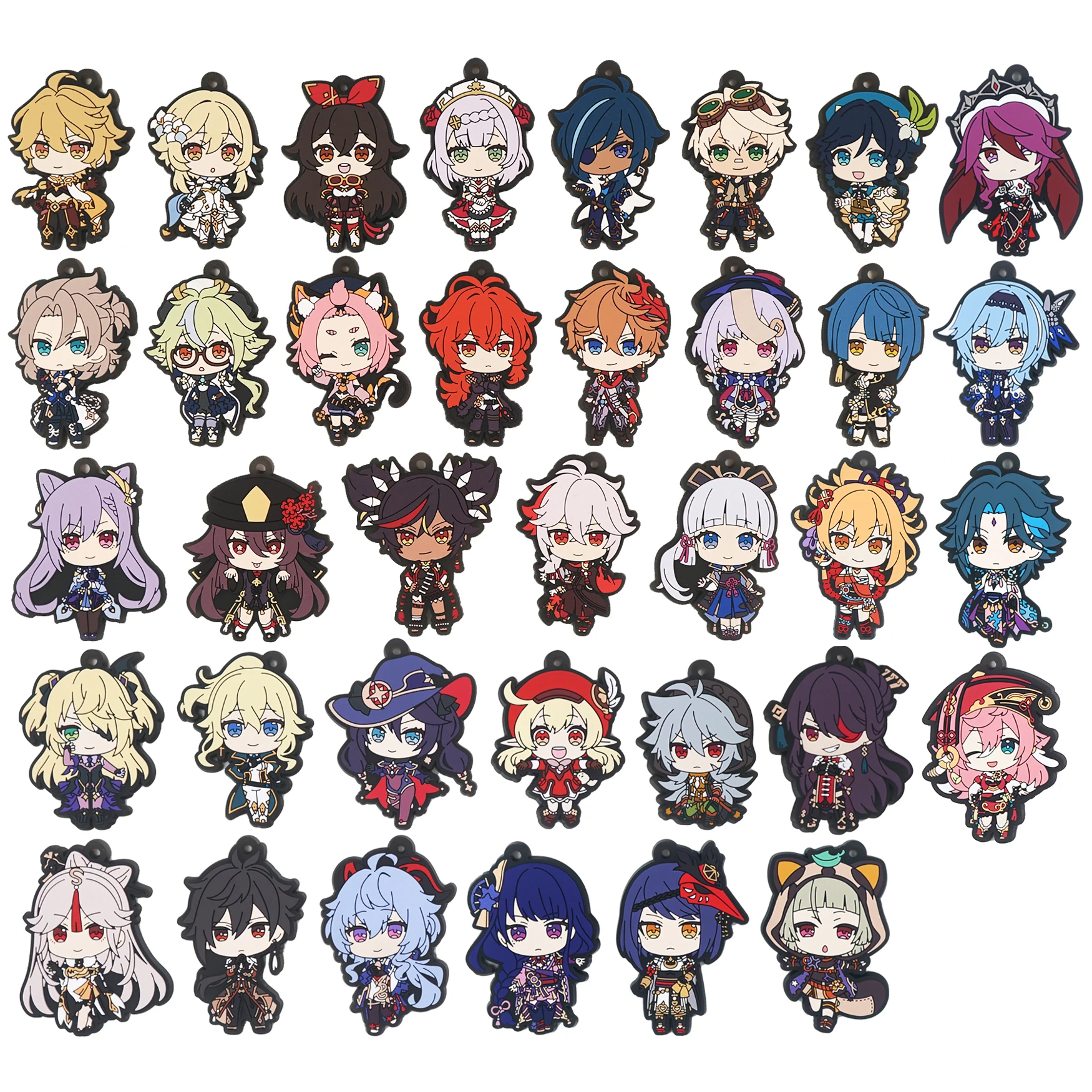 

Genshin Impact Game Kaeya Kazuha Diluc Ganyu Ayaka Tartaglia Venti Hu Tao Albedo Bennett Raiden Shogun Rubber Strap Keychain