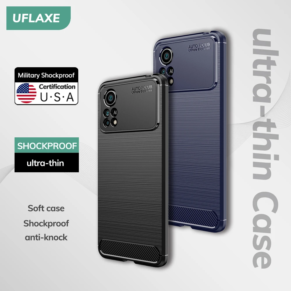 UFLAXE Original Soft Silicone Case for Xiaomi Poco X4 Pro NFC 5G Back Cover Ultra-thin Shockproof Casing