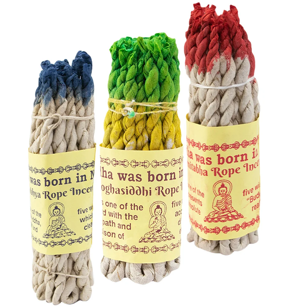 

3 Bags Meditation Nepal Sage Rope Sandalwood Sticks String Herbal Lavender Fragrance