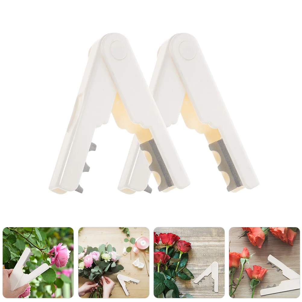 

2 Pcs Stripper Thorn Tool Hand Stripping Rose Stem Remover Leaf Abs Garden Flower Arrangement Tools White Tulips