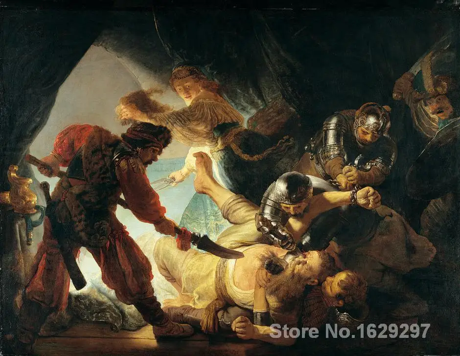 

wall art Classical Portrait paintings of Rembrandt van Rijn The Blinding of Samson Canvas Reproduction Hand painted High quality