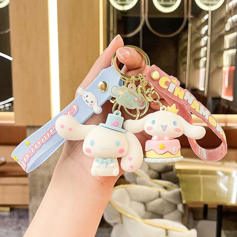 

Sanrio Anime Keychain Kawaii Cinnamoroll Key Chain New Party Style Cartoon Car Key Ring Women Bag Pendant Ornaments for Kid Gift