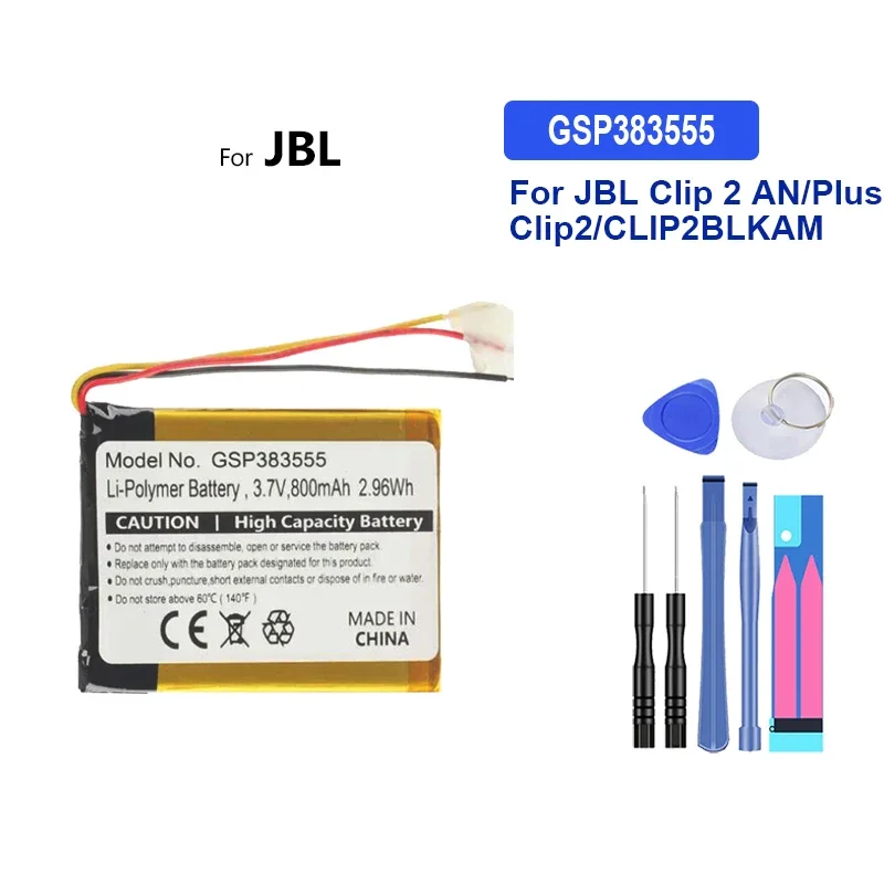 Портативная батарея Bluetooth-динамика емкостью 800 мАч для JBL Clip 2 AN/Plus/Clip2/CLIP2BLKAM/CS056US/P