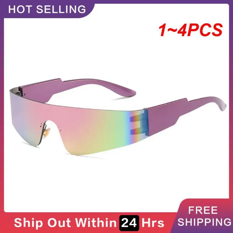 

Модные стильные современные градиентные зеркальные очки 1-4 шт., солнцезащитные очки в стиле панк, модные трендовые инновационные солнцезащитные очки без оправы, крутые