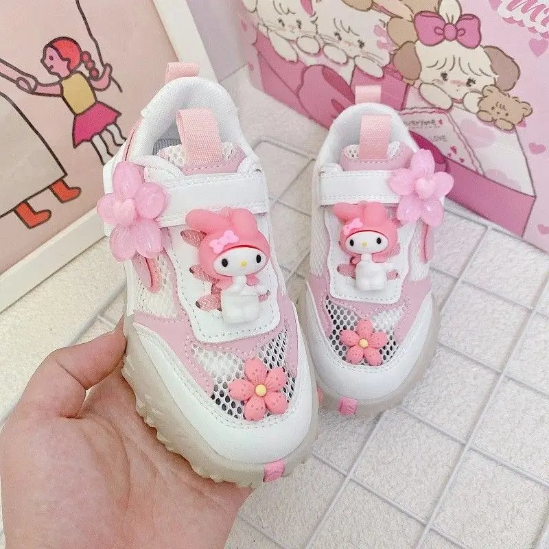 

My Melody Anime Kawaii Sanrio Sports Shoes Summer New Cute Cartoon Casual Breathable Mesh Shoes Lovely Toys Gifts for Kids