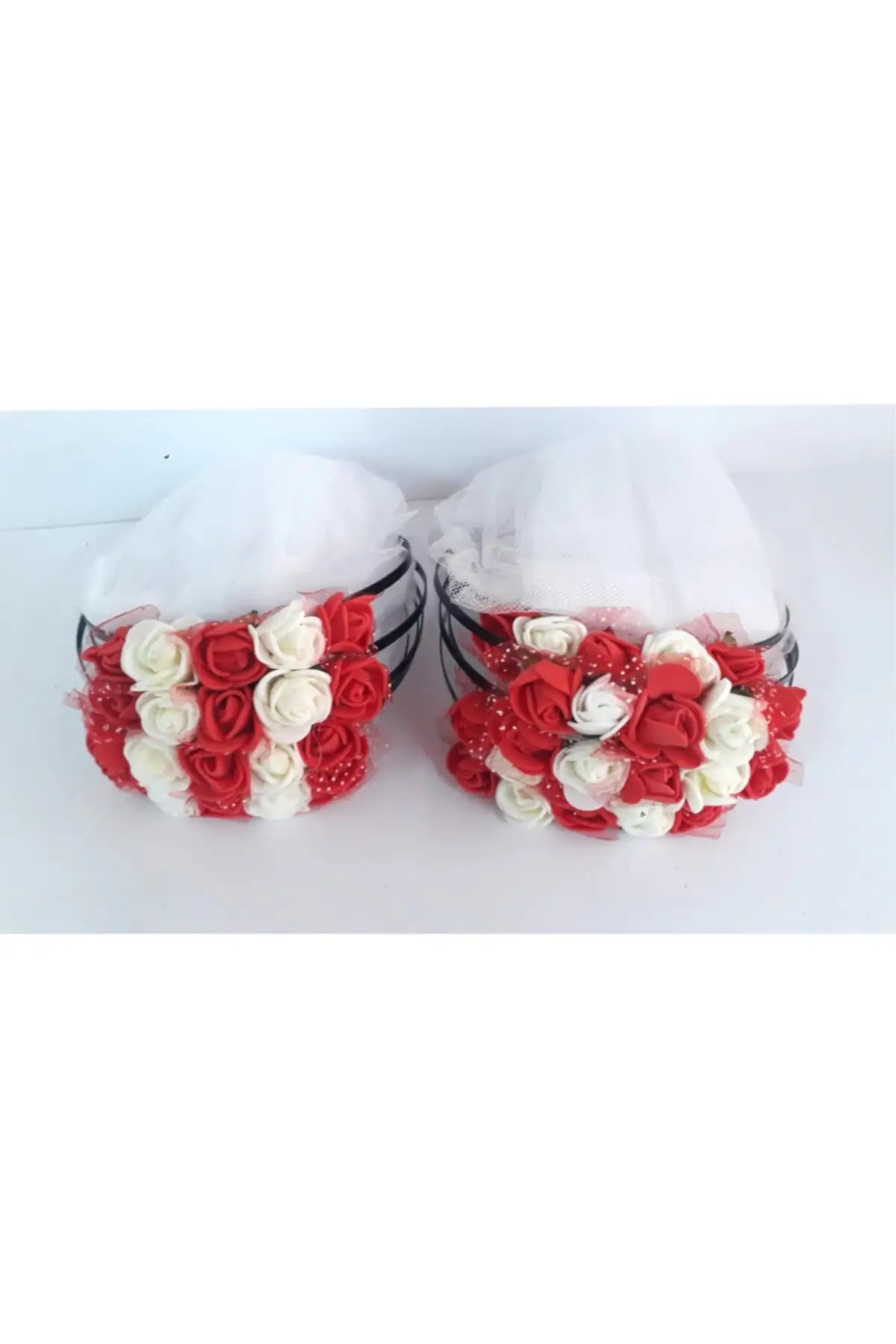 

Halay be KnaKrmz White White Gauze Bridesmaid Crown henna Crown 10 Pcs wedding bride mariage henna