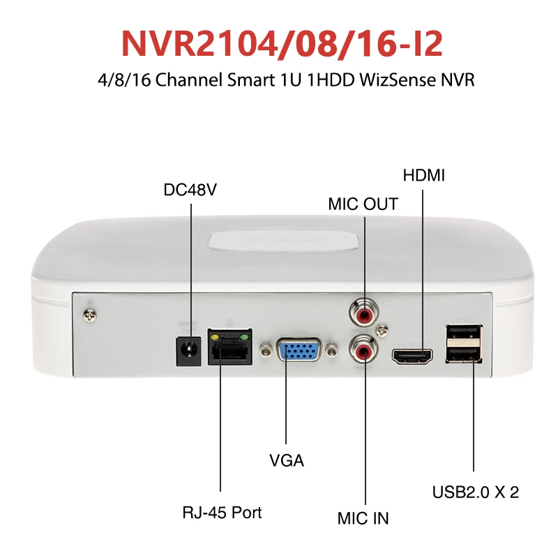 Dahua NVR NVR2104-I2 NVR2108-I2 NVR2116-I2 Replace NVR2104/08/16-S3 4CH 8CH 16CH Onvif H.265 1U WizSense Network Video Recorder images - 6