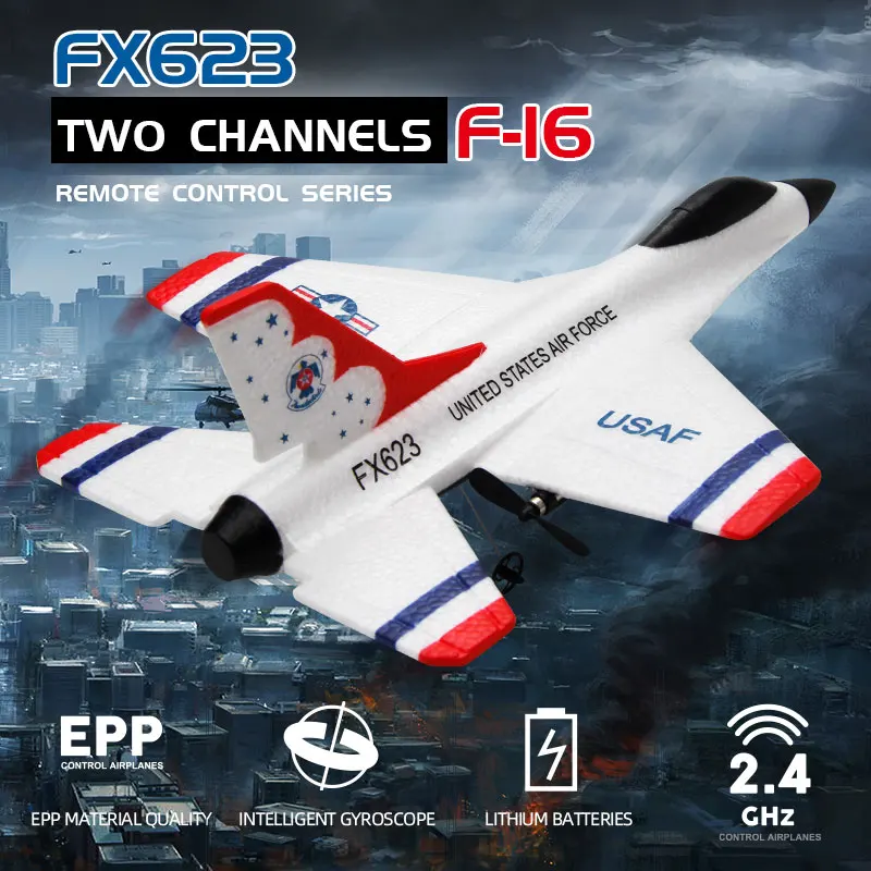 

F16 RC Plane 2CH Flight 2.4G Remote Control Airplane EPP Foam 360° Rotation Aircraft Glider Drones Toy for Kids VS WLtoys A200