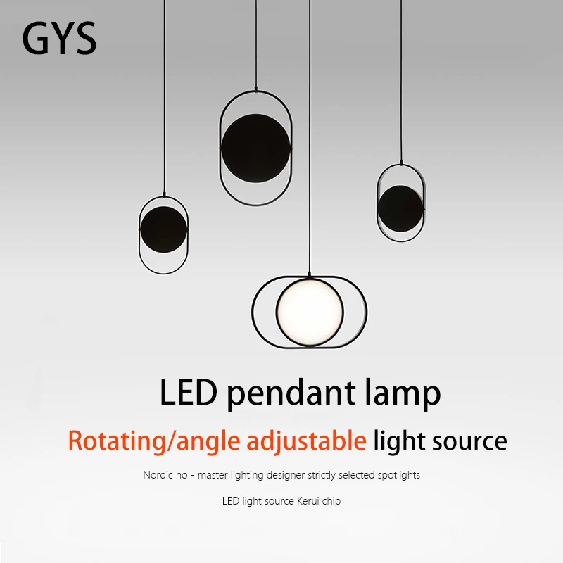 GYS Led Pendant Lamp Bedroom Bedside Hanging Light Rotatable Adjustable Angle Chandelier Magic Eye Modern Lighting 3 Light Color