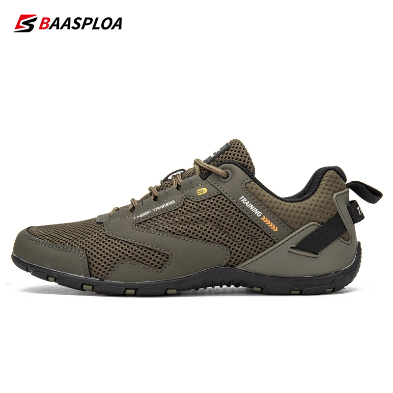 Baasploa 2023 New Men's Outdoor Shoes Mesh Surface Breathable Non-Slip Men's Sports Light Fashion Men's Sports Walking Shoes