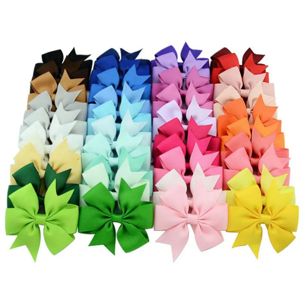 

20Pcs/lot 3 Inch Boutique Grosgrain Ribbon HairBow Kids Hairbows Girl Hair Bows With Clip Kids Hair Clips Hair Accessories 564