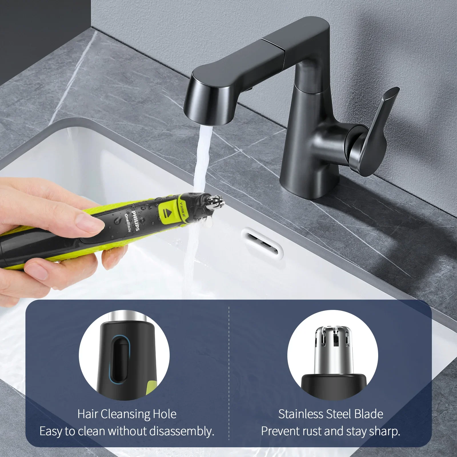 Сменная головка триммера для волос в носу Yinke Philips One Blade QP2724 QP2834 QP2520 QP2530 QP2620 QP2630