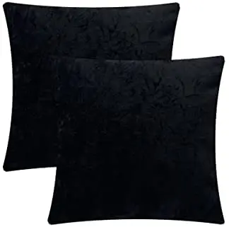 

Set of 2 Velvet Throw Pillows with Stuffing Included, Soft Square Decorative 18x18 Pillows for Sofa, Filling 100% Polyester Fibe