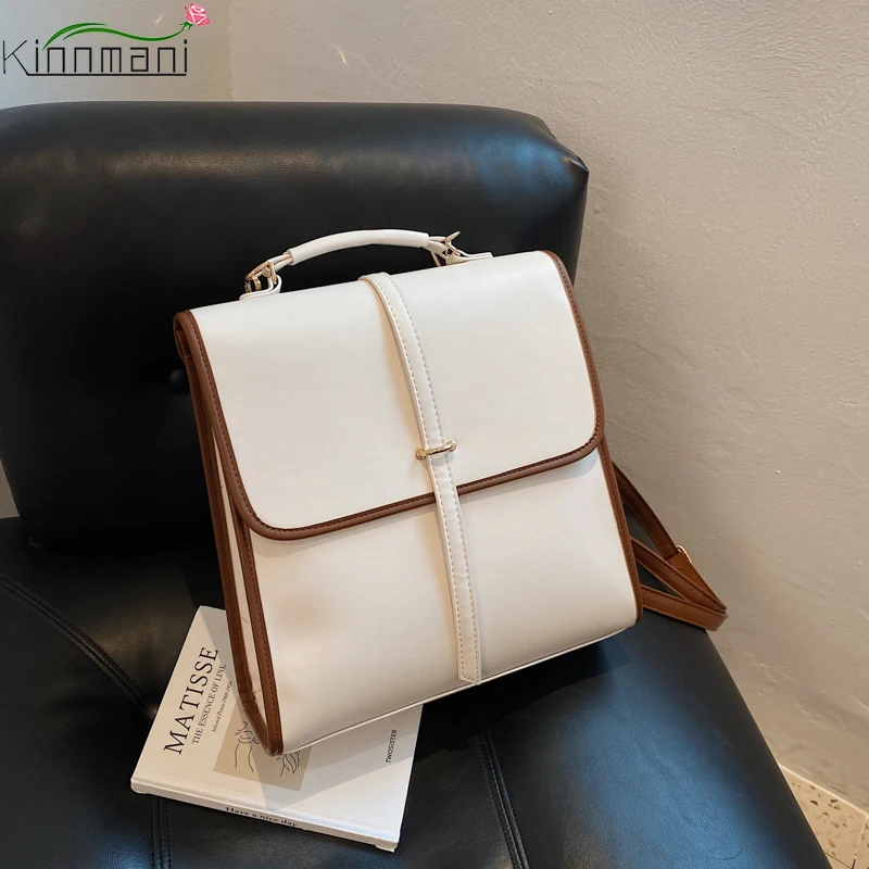 

High Quality Leather BACKPACK Ladies Designer Solid Color Shoulder Bag Large Capacity Travel Backpack Girl School Bags 2022 New