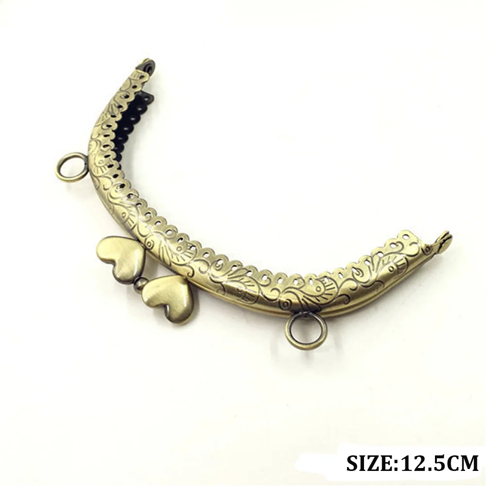 10pcs/lot 12.5CM Metal Frame Accessories for Bags Frame Purse Making Kiss Clasp Lock Vintage Copper DIY Clutch Bag Lock Frame