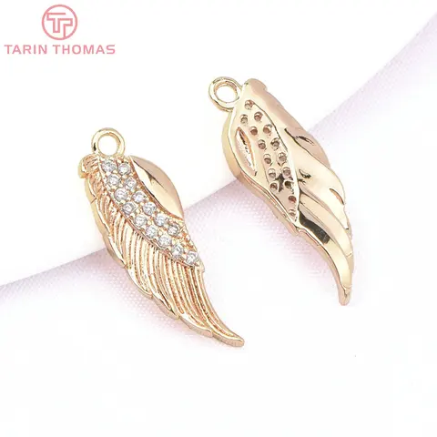 TARIN THOMAS Крылатые подвески из латуни с цирконом, золотого цвета