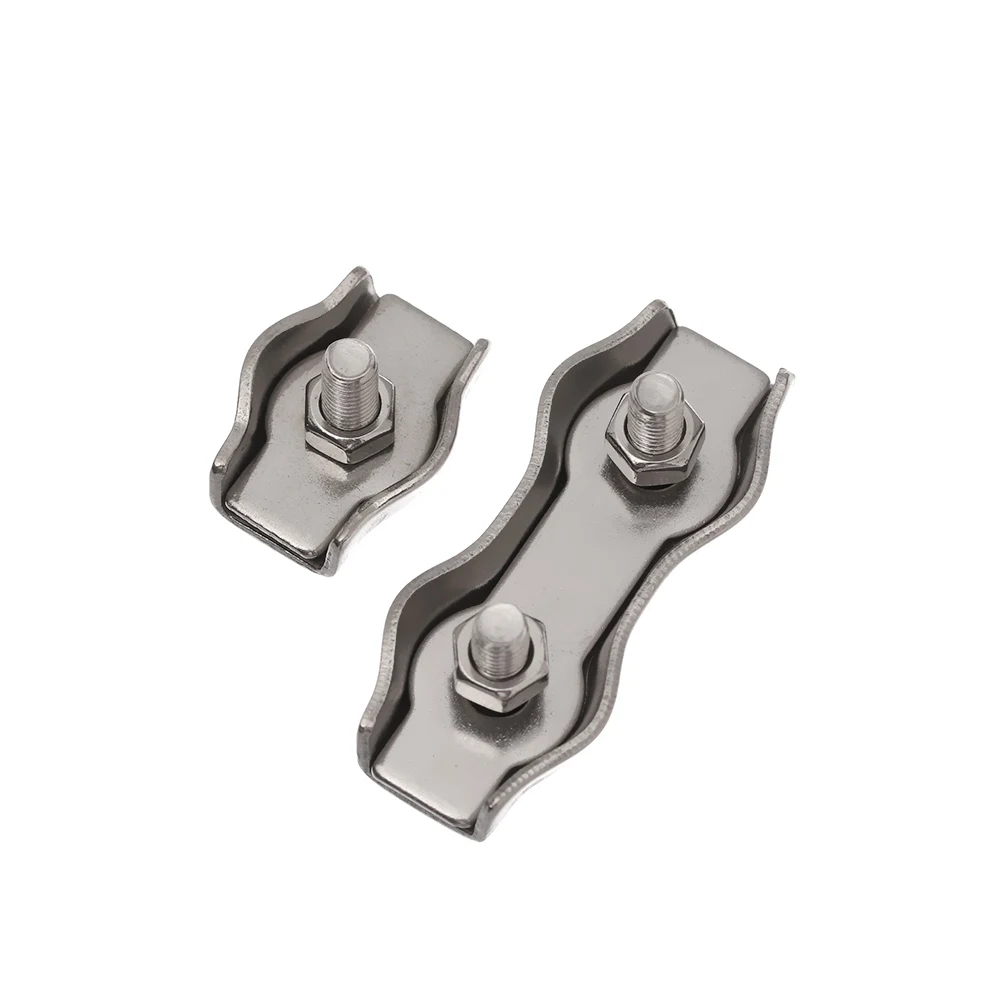 5Pcs M2-M5 Stainless Steel Simplex 1/2-Post Bolt Clip Wire Rope Cable Clamp Caliper Simple Grip | Clamps