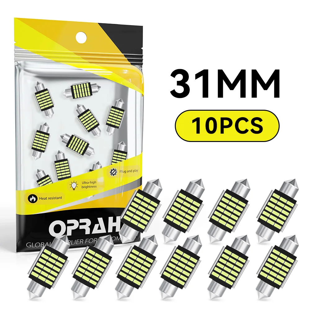 

10 шт. C5W C10W Светодиодная лампа 3014 SMD Canbus Festoon 31 мм 36 мм 39 мм 41 мм Автоматический внутренний светильник Doom Лампа номерного знака Белый 6000K