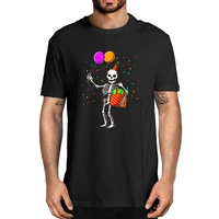 skeleton birthday party happy birthday funny gift 100 cotton summer mens novelty oversized t shirt women casual streetwear tee