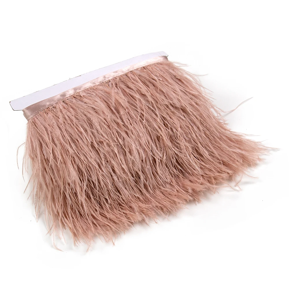 

10M Natural Fluffy Pink Ostrich Feathers Trims Colorful Plumes DIY Crafts Wedding Sewing Party dress Clothing Accessories 8-10cm