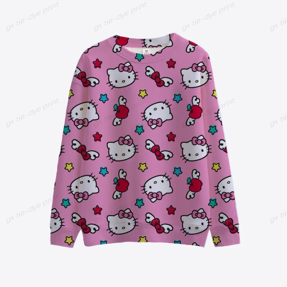 

Hello Kitty Printed Hoodies Harajuku Women Funny Cartoon Sweatshirt Kawaii Ullzang Cute hooded Korean Cartoon 90s Hoody Female