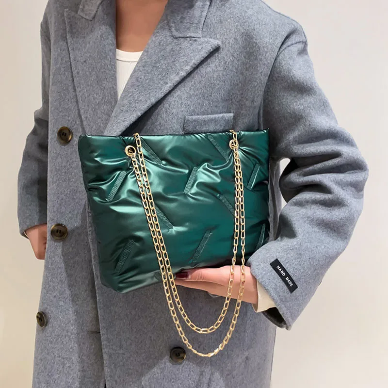 

Brand Designer Women's Shoulder Bag Fashion Chain Handbag High quality Ladies Crossbody Bags Winter Space cotton Female Tote Bag
