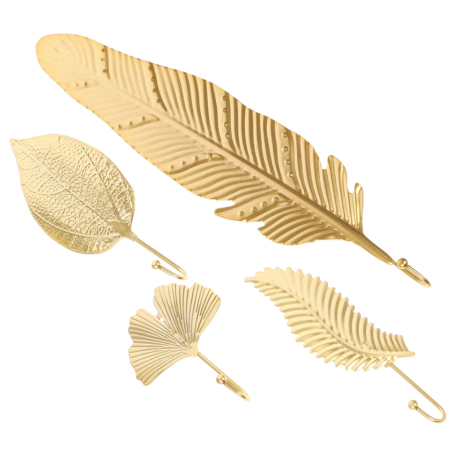 

4 Wall Hooks Decorative Coat Mounted Metal Gold Key For Hanging Coats