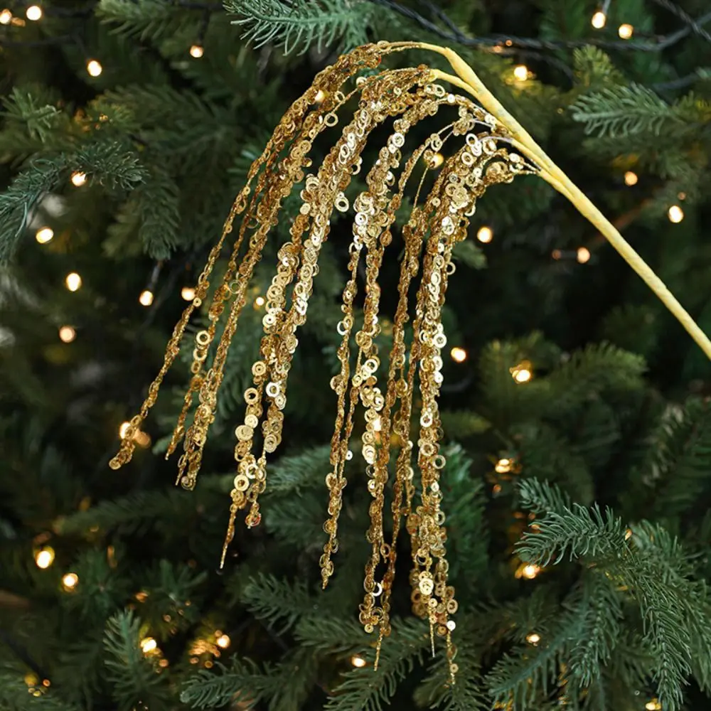 2 шт. 60 см искусственные рождественские блестящие ветки блестки ручной работы