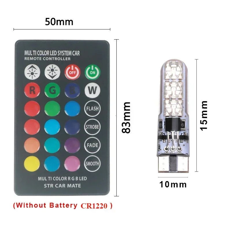 Силиконовая Светодиодная Лампа Для Номерного Знака Автомобиля T10 5050-6smd Rgb С