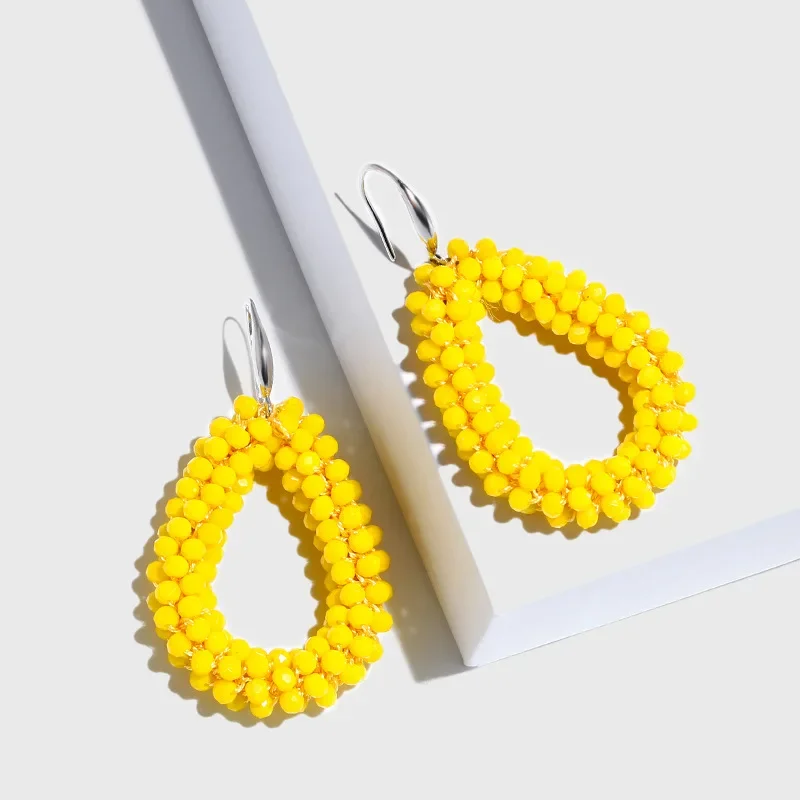 Богемные разноцветные бусины ручной работы массивные серьги этнические висячие